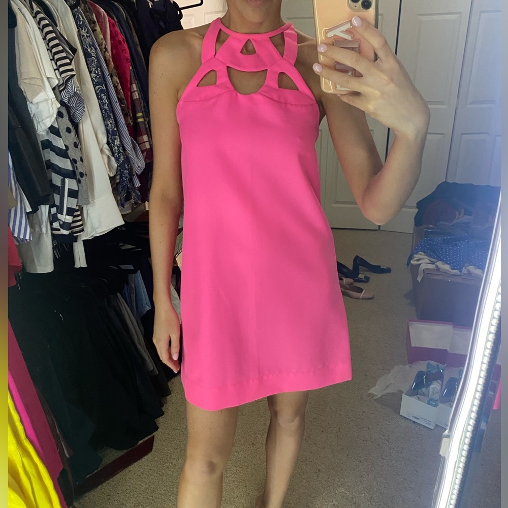 Diane Von Furstenberg Neon Pink Mini Dress